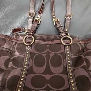 Coach Brown Signature Shoulder Bag